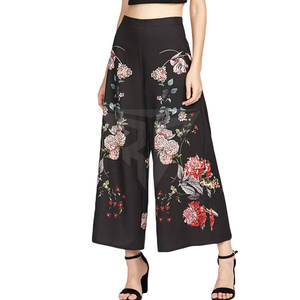 Proveedor de pantalones de moda Pantalones de mujer bordados de alta calidad Venta directa del fabricante Personalizado - Product Image 1