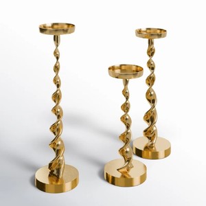 DecMode Grayson, decoración moderna para el hogar, portavelas de pilar de aluminio, candelabro decorativo plateado, FAROL DE Metal para el hogar y la Oficina - Product Image 4