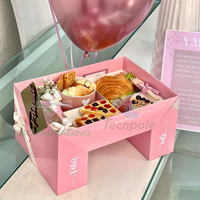 Boîte à gâteau de luxe rose vif en carton, support de présentation pour traiteur, boîte cadeau pour Noël, anniversaire, fête, pâtisserie