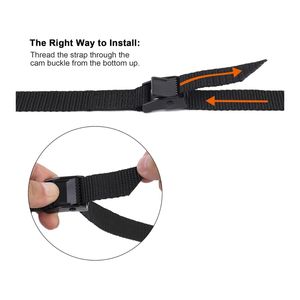 공장 직판 1.5인치 2.5미터 래싱 스트랩 버클 포함 조절 가능한 캠 버클 타이 다운 스트랩 최대 700kg 블랙 - Product Image 5