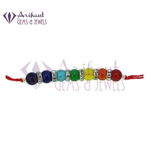 NOVAMART Fine Arihant <b>Gems</b> Jewels 7 Chakra Energetic Healing Certified Astrological Gemstone Rakhi for Brother Crystal <b>Bracelets</b> - Product Image 1