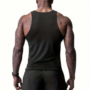 Débardeur de musculation de qualité supérieure en gros, col rond, évacuation de l'humidité, tissu extensible ajusté aux muscles, débardeur d'entraînement essentiel pour hommes - Product Image 4