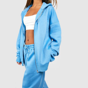 Wholesale New Style Black Oversized Women Tracksuit for Custom Design <b>Printed</b> Logo Zipper for Winter Sportswear Women Tracksuit - Product Image 6