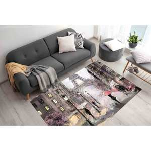 Alfombra Torre Eiffel: Alfombra Antideslizante Impresa en 3D, Decoración de París, con Pelo Suave - Product Image 1