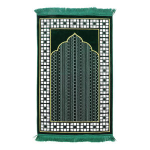 Tapis de prière carré en relief épais en molleton de corail pour le salon Tapis de prière pour la maison musulmane - Product Image 1