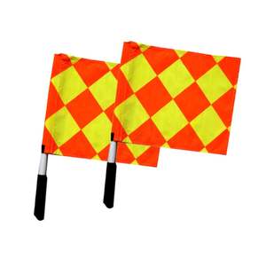 Ultra Bright Diamond Pattern Linesman Flag with Padded <b>Foam</b> Handle Professional Grade Soccer Match Official Assistant Flags - Product Image 3