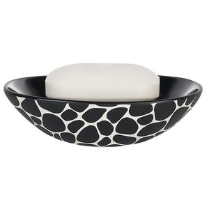 Spirella "Darwin" stoneware soap dish in black, 4 x 14.5 x 10 cm - Product Image 1