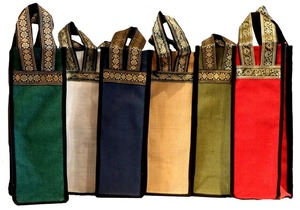 Sacs à vin à la mode coloré Jute Champagne bouteille étui unique bouteille fourre-tout sac isotherme cadeau vacances avec poignées fiançailles de mariage - Product Image 2