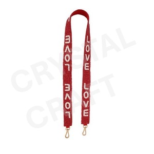 Sangle de sac à main en perles LOVE Design Sangles de sac en perles de rocaille en or blanc personnalisées pour sacs - Product Image 5