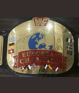 WWF เข็มขัดแชมป์ยุโรปในทองเหลืองหนา2มม - Product Image 2
