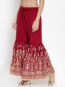 กางเกงพลาสโซสำหรับผู้หญิงกางเกงพลาสโซเย็บพิมพ์ลายผ้าเรยอน - Product Image 3