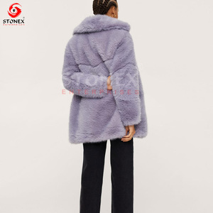 Vente en gros de manteaux en fausse fourrure personnalisés de haute qualité pour femmes, manteaux et vestes en fourrure naturelle pour dames - Product Image 3