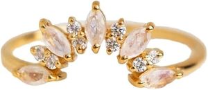 แหวนสตรีสีรุ้งธรรมชาติมูนสโตนพลอย CZ พลอยวันเกิดคริสต์มาสทำด้วยมือเล็กๆ925แหวนเงินสเตอร์ลิง - Product Image 3