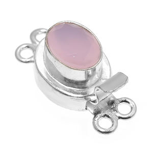 PREM bhaya โรสควอตซ์1-2กล่องเข็มกลัด23X11X10MM ชุบเงิน18K ชุบทองเครื่องประดับทำเข็มกลัด B618-Rose - Product Image 4