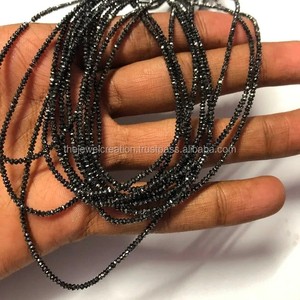 2mm Natural Black Diamond Stone Faceted Rondelle Venta al por mayor Cuentas de piedras preciosas Strand para la fabricación de joyas Shop Online Now From Deals - Product Image 1