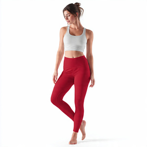 Leggings extensibles à séchage rapide pour femmes, contrôle du ventre et logo sur la taille, pantalons de sport pour femmes, vêtements de fitness pour femmes - Product Image 1