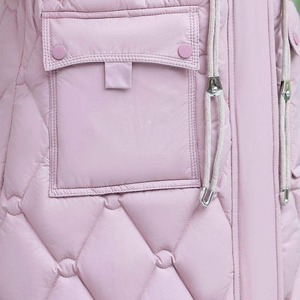 Winter <b>Short</b> Raw Canvas Sheep Skin Puffer <b>Jacket</b> with Hood Eco-Friendly Breathable Waterproof Front Pocket Ladies' Warm - Product Image 5