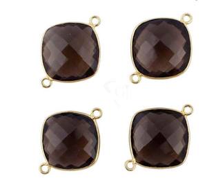 Reenable prix aigue-marine verre 15mm coussin forme pierre précieuse Double boucle argent plaqué or connecteur pour fête porter des bijoux - Product Image 2