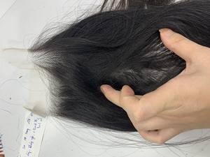 Cheveux humains purs fermeture pré plumée fermeture dentelle douce soyeuse droite suisse HD transparente frontale et fermeture - Product Image 2