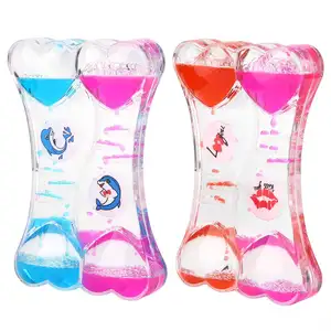 High Quality Hourglass Custom Oil Color Sand Timer Liquid Bubble Timer For Sensory Toys