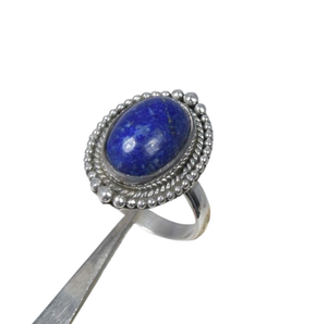 Bague luxueuse faite à la main mode Lapis Lazuli solide 925 en argent Sterling bijoux en pierres précieuses naturelles en argent Sterling 925 bague estampillée - Product Image 1