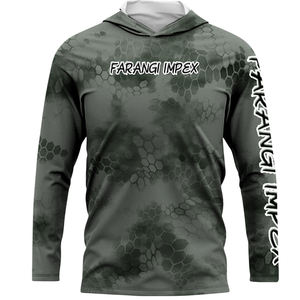 Ropa de Pesca Personalizada con Protección Solar, Camisas de Pesca con Capucha Todo en Uno, Camiseta de Manga Larga con Protección Solar UPF 50, Ropa de Pesca Transpirable - Product Image 1