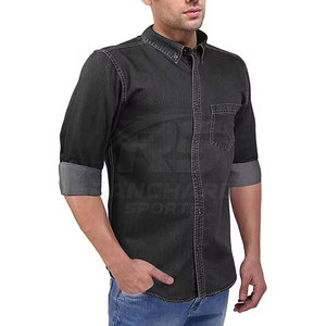 เสื้อเชิ้ตยีนส์ผู้ชายทรงสลิมฟิต ทันสมัย สไตล์สตรีท ลำลอง เสื้อเชิ้ตยีนส์ผู้ชายสไตล์โมเดิร์น เสื้อเชิ้ตน้ำหนักเบาสำหรับใส่ทุกวัน - Product Image 4