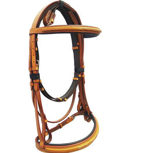 Bride de cheval en cuir fantaisie avec forme anatomique et rembourrage doux, bride de cheval en cuir réglable, vente en gros de cuir véritable - Product Image 4
