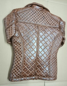Veste en cuir PU matelassée marron pour homme, style motard, col rabattu, fermeture éclair, vêtement d'automne - Product Image 6