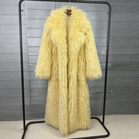Manteau long en fausse fourrure pour femme 2026 – Veste Teddy colorée et moelleuse – Manteau d'hiver tendance avec revers cranté – Vêtement d'extérieur de luxe en fourrure shaggy