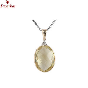 El mejor regalo para mujer, collar con colgante de piedras preciosas de cuarzo limón de plata de ley S925, venta al por mayor, precio bajo, stock listo - Product Image 4