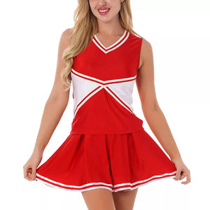 Conjunto de Uniforme de Animadoras Personalizado con Estampado Rojo y Blanco |   Tela Premium |   Uniforme de Animadoras para Niñas, Estilo Moderno, Secado Rápido, Ropa Deportiva para Clubes Deportivos - Product Image 3