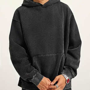 Sudadera con Capucha de Algodón 100% Lavada al Ácido de Alta Calidad, Serie High Street, Sudadera Vintage Lavada a la Piedra - Product Image 2