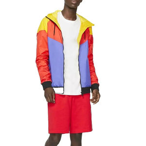 Vente en gros 2025 Ensemble coupe-vent short et coupe-vent à blocs de couleurs pour hommes Ensemble coupe-vent d'été en nylon et polyester Vestes imperméables - Product Image 2