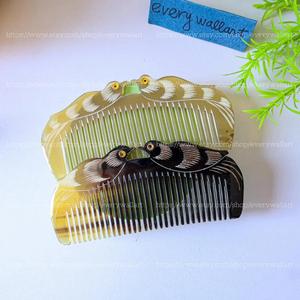 Peigne en corne de buffle à prix économique avec manche en nylon et acier Artisanat de haute qualité pour salon, usage domestique Logo personnalisé - Product Image 6
