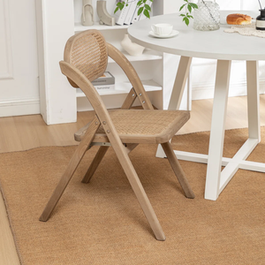 Efstathios เก้าอี้พับได้ทำจากไม้จริงพร้อมกระจุกตัวแบบชนบททำให้ดูมีเสน่ห์แห้ง - Product Image 4