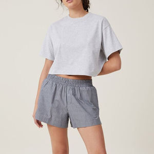 เสื้อยืดเอวลอยสำหรับผู้หญิงคุณภาพสูงเสื้อฤดูร้อนคอกลมแขนสั้นเสื้อยืดสำหรับผู้หญิง - Product Image 2