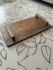 Bandeja de madera de diseño moderno hecha a mano, bandeja de madera personalizada para regalo de inauguración de la casa - Product Image 3