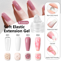 R S Nail Gel de Extensión Sólido para Uñas 5g, No Pegajoso, Transparente, Rosa Nude, Gel 3D para Esculpir Uñas, Gel para Modelar Flores en las Uñas