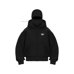 Doble gorra diseño único Sudadera con capucha hombres mujeres doble cabeza águila cremallera Sudadera con capucha invierno suelta pareja chaqueta ropa de abrigo