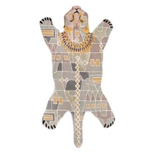 Tapis en laine et viscose tufté à la main Wild Wanderlust, gris et noir, imprimé animal, tissage plat pour la maison et la voiture Tra-15122 - Product Image 1