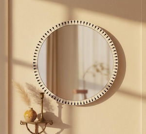 Espejo de Pared con Incrustaciones de Hueso, Decoración de Pared, Espejo de Pared con Incrustaciones de Hueso, Espejo con Aspecto de Madera Natural, Reflector de Vidrio - Product Image 4