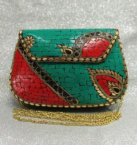 Bolso de mano de diseño Floral y Metal de alta calidad, bolso de mano de Metal con diseño decorativo para mujer, bolso de mano cruzado de uso diario - Product Image 1