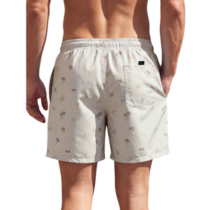<b>Mens</b> Breathable Printed Beach <b>Shorts</b> Quick Dry Swim Trunks <b>Elastic</b> <b>Waist</b> Drawstring Casual Side & Back Pockets - Product Image 2