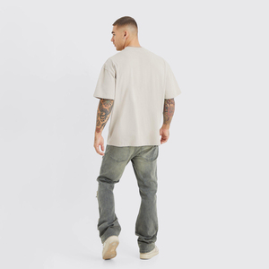 T-shirt à manches courtes surdimensionné de haute qualité pour hommes 100% coton T-shirts unis à épaules tombantes personnalisés pour hommes - Product Image 2