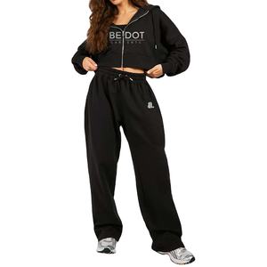 Nouveauté Vintage Acid Wash 2 en 1 Sweat à capuche zippé d'hiver lourd pour femme 100% coton - Product Image 1