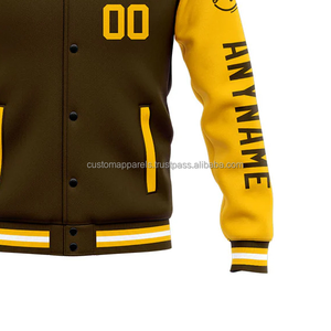 Chaqueta Varsity 100% Lana para Marcas de Streetwear, Chaqueta Letterman Personalizada con Cuello Alto y Bordado, Venta al Por Mayor - Product Image 6