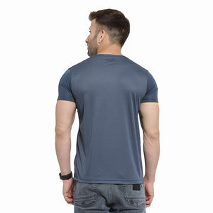 Haute qualité tenue décontracté plaine T-Shirt col rond gris couleur 100% Polyester blanc hommes demi manches T-Shirts pour garçons - Product Image 2