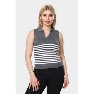 Haute qualité 220 grammes longueur régulière tricoté débardeurs blanc rayé confortable respirant V coupe décontracté expédition rapide 100% - Product Image 3