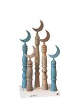 Décoration suspendue personnalisée de haute qualité pour Ramadan et l'Aïd, au design industriel mobile, avec incrustation artisanale de nacre, motif croissant de mosquée brillant et à ressort